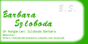 barbara szloboda business card